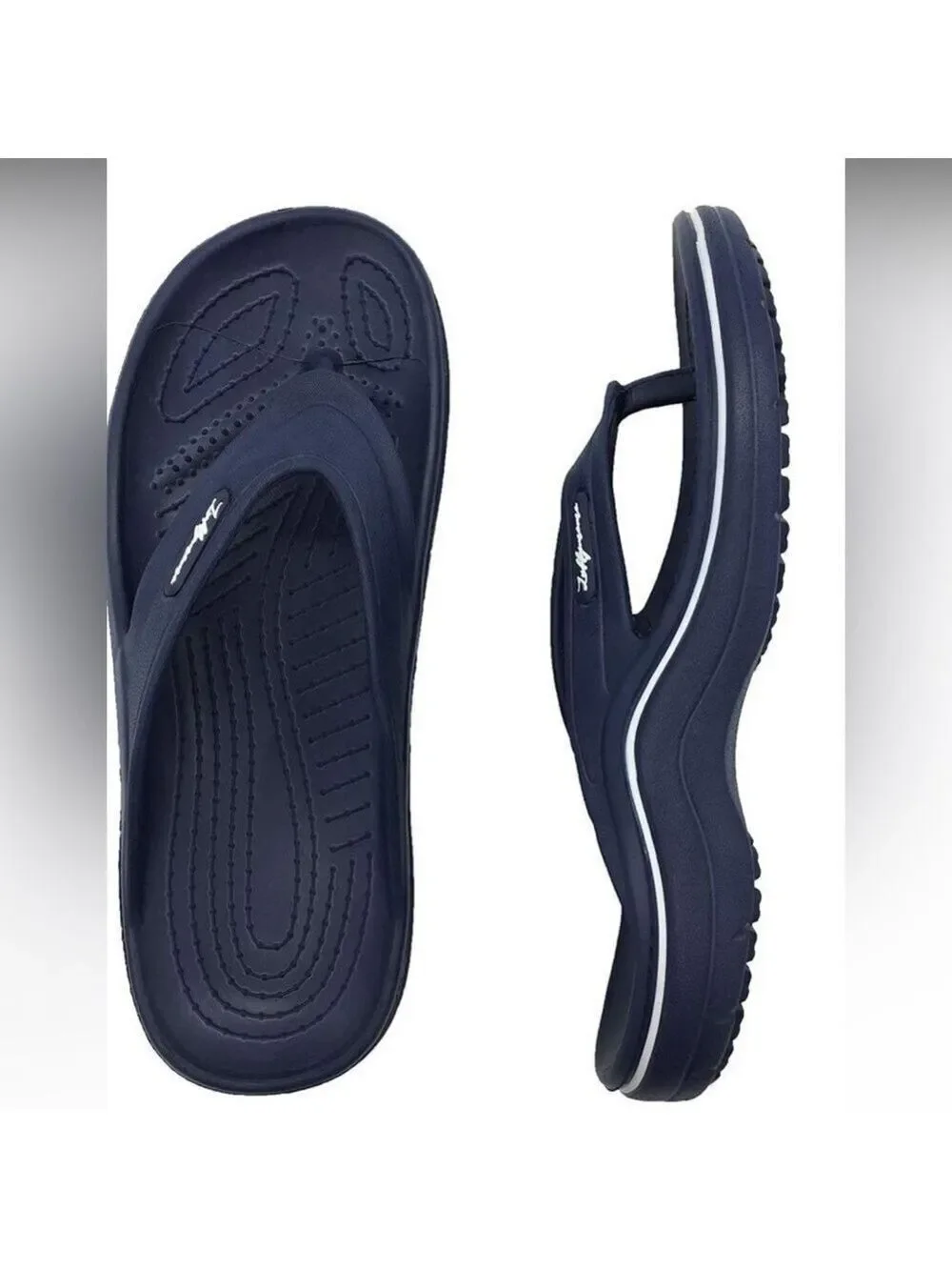 LUFFYMOMO navy Mens Arch Support Sport Toe-Post Flip Flop Thong sz 42 men’s NWOT